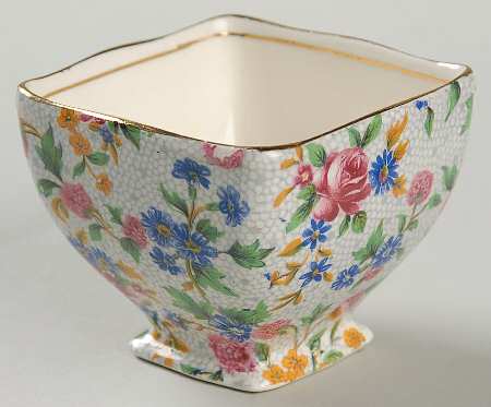 Old Cottage Chintz (Pre 1960, Cream) Ascot Straight Open Sugar Bowl