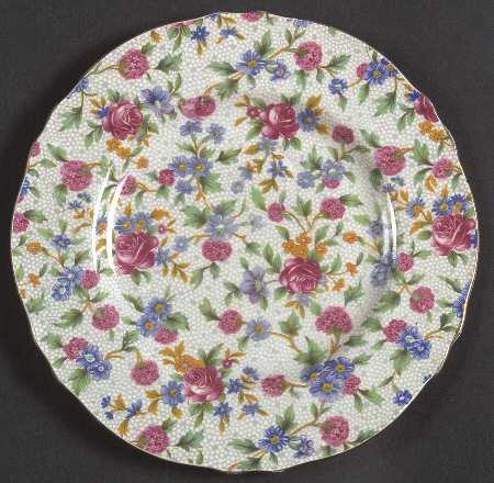 Old Cottage Chintz (Pre 1960, Cream) Dessert/Pie Plate
