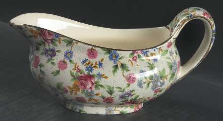 Old Cottage Chintz (Pre 1960, Cream) Gravy Boat
