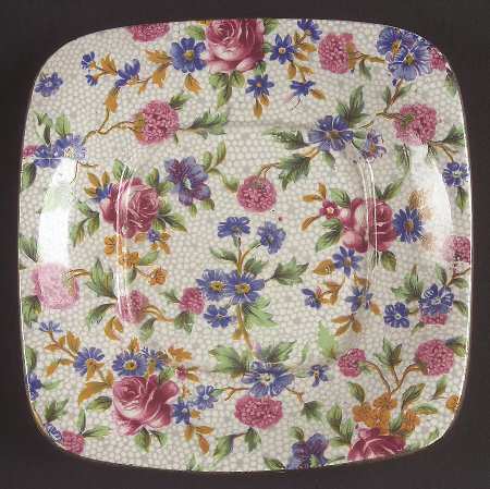 Old Cottage Chintz (Pre 1960, Cream) Underplate for Jam/Jelly & Metal Lid