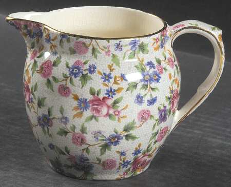 Old Cottage Chintz (Pre 1960, Cream) 16 Oz Dutch Jug