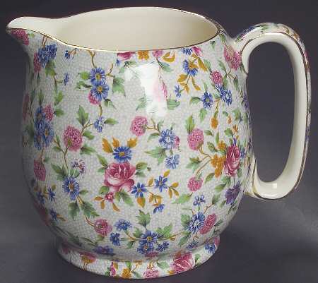 Old Cottage Chintz (Pre 1960, Cream) 32 Oz Globe Jug