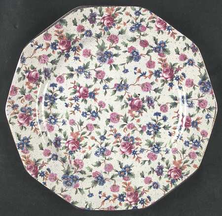 Old Cottage Chintz (Pre 1960, Cream) Luncheon Plate