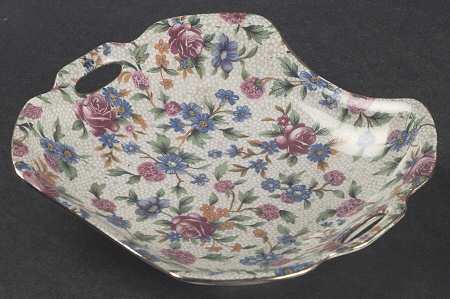 Old Cottage Chintz (Pre 1960, Cream) 5" Square Sweet Meat