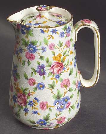 Old Cottage Chintz (Pre 1960, Cream) Large Syrup with Lid