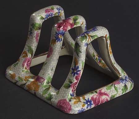 Old Cottage Chintz (Pre 1960, Cream) Breakfast Set, 2-Slice Toast Rack Only