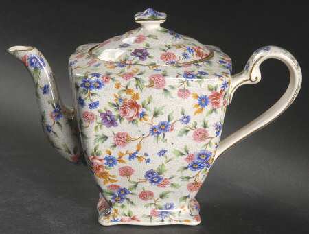 Old Cottage Chintz (Pre 1960, Cream) 2 Cup Ascot Teapot & Lid