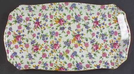 Old Cottage Chintz (Pre 1960, Cream) Large Sandwich Tray