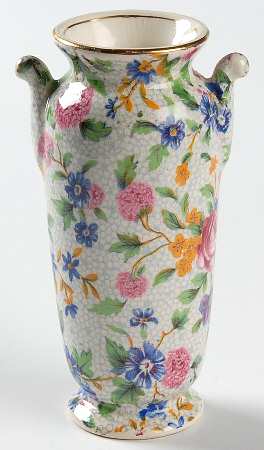 Old Cottage Chintz (Pre 1960, Cream) 3" Pekin Bud Vase
