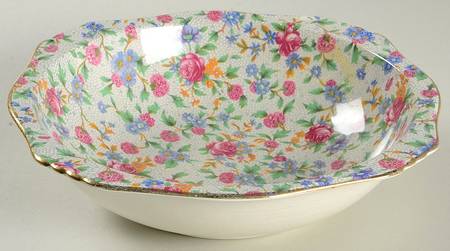 Old Cottage Chintz (Pre 1960, Cream) 8" Round Vegetable Bowl
