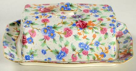 Old Cottage Chintz (Pre 1960, Cream) 1/4 Lb Covered Butter