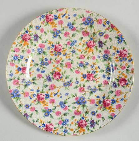 Old Cottage Chintz (Pre 1960, Cream) Luncheon Plate