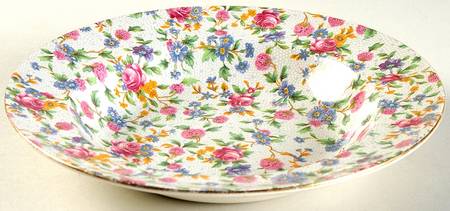 Old Cottage Chintz (Pre 1960, Cream) Rim Soup Bowl