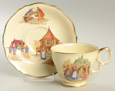 Old English Markets Footed Demitasse Cup & Saucer Set by Royal Winton