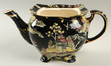 Pekin Black (Gold Trim) Early Athena Teapot No Lid