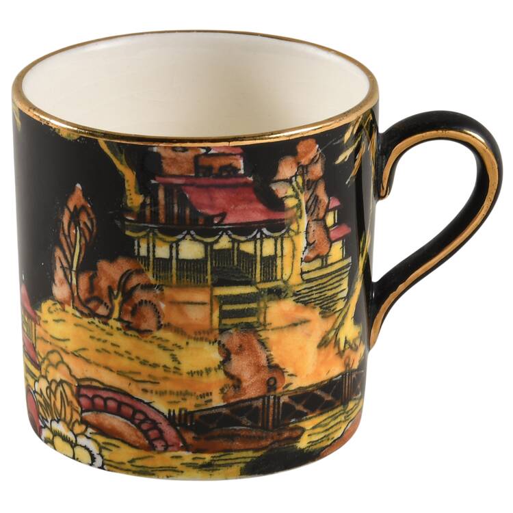 Pekin Black (Gold Trim) Flat Demitasse Cup