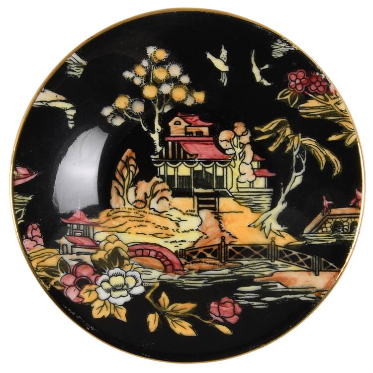 Pekin Black (Gold Trim) Saucer for Demitasse Cup