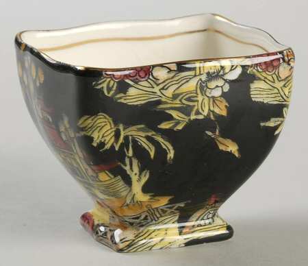 Pekin Black (Gold Trim) Open Sugar Bowl