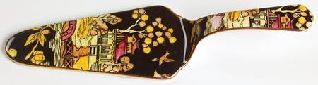Pekin Black (Gold Trim) Solid Ceramic Pie/Cake Server