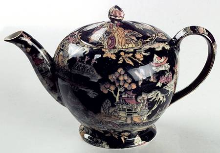 Pekin Black (Gold Trim) Albans Tea Pot & Lid