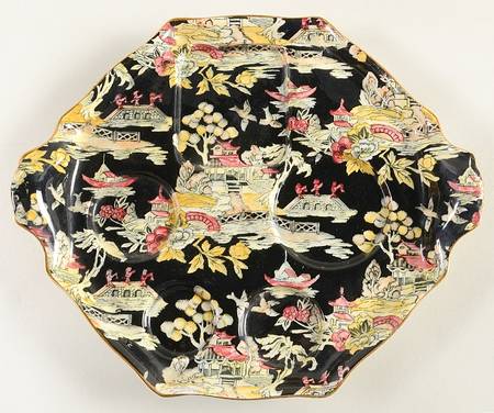 Pekin Black (Gold Trim) 6-Piece Breakfast Set, Tray Only