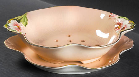 Petunia Pierced Berry Bowl and Underplate