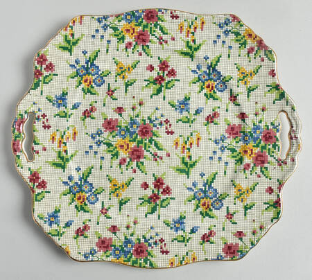 Queen Anne Square Handled Cake Plate