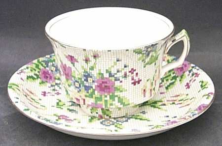 Queen Anne Flat Cup & Saucer Set
