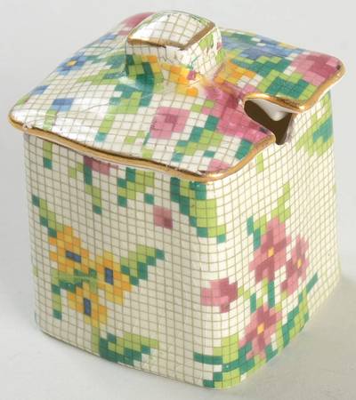 Queen Anne Mustard Jar & Lid