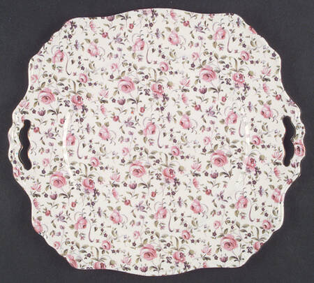 Rose Dubarry Square Handled Cake Plate