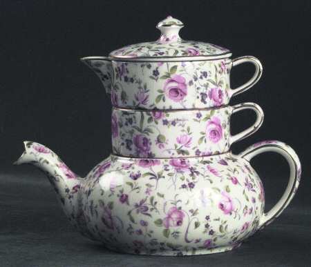 Rose Dubarry Mini Teapot Stacking Set (Creamer, Sugar)
