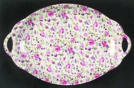 Rose Dubarry Handled Malta Shape Oval Tray