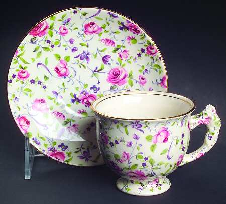 Rose Dubarry Footed Demitasse Cup & Saucer Set by Royal Winton