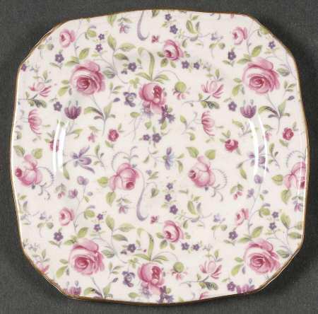Rose Dubarry Small Square Bread & Butter Plate by Royal Winton