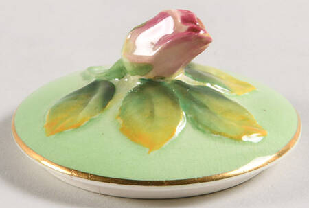 Rosebud Green (Green Background) Lid for Sugar Bowl