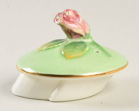 Rosebud Green (Green Background) Lid for Individual Coffee Pot