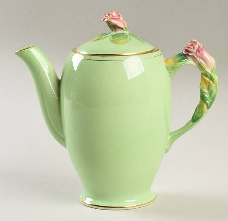 Rosebud Green (Green Background) Individual Coffee Pot & Lid by Royal Winton