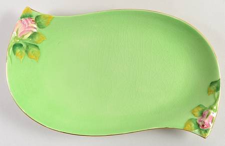 Rosebud Green (Green Background) Small Sandwich Tray