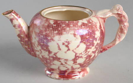 Brocade Cranberry (Iridescent) Individual Breakfast Set Teapot-No Lid