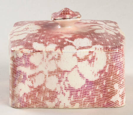 Brocade Cranberry (Iridescent) Lid for Square Butter