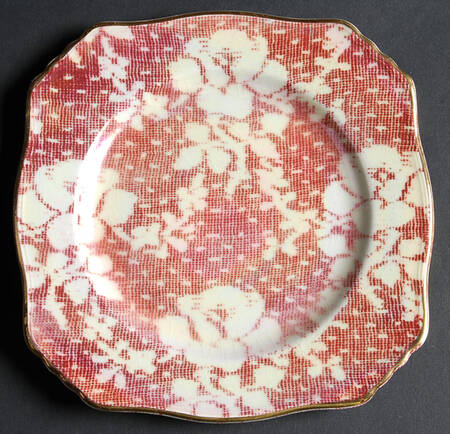 Brocade Cranberry (Iridescent) Square Bread & Butter Plate