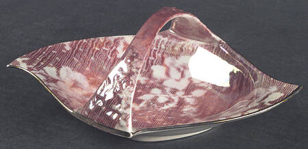 Brocade Cranberry (Iridescent) Rosebud Shaped Basket