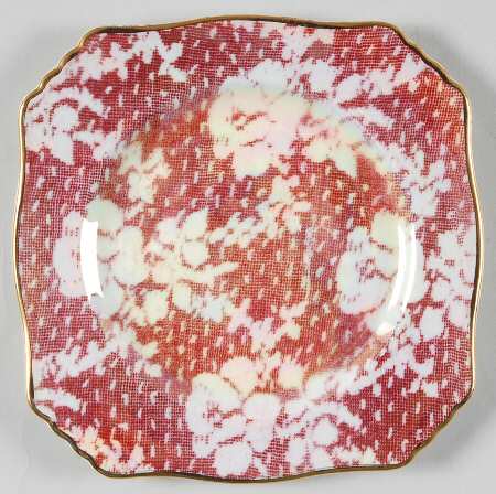 Brocade Cranberry (Iridescent) Square Salad Plate