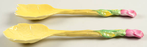 Rosebud Yellow (Yellow Background) 2 Piece Salad Set, Solid Piece