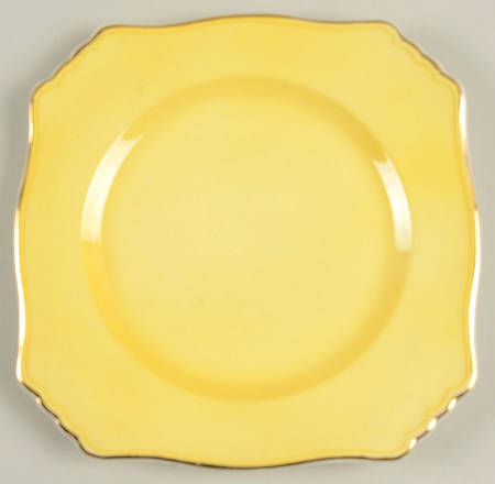 Rosebud Yellow (Yellow Background) Square Bread & Butter Plate