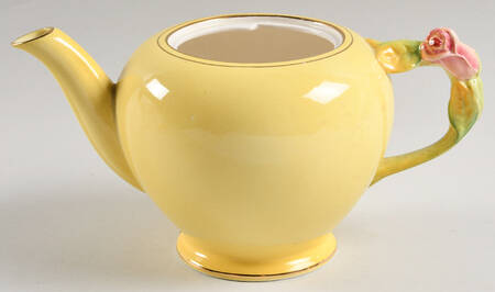 Rosebud Yellow (Yellow Background) Teapot No Lid