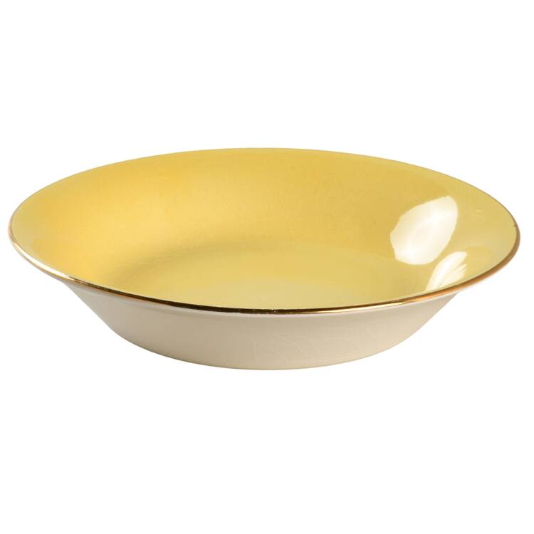 Rosebud Yellow (Yellow Background) Fruit/Dessert (Sauce) Bowl