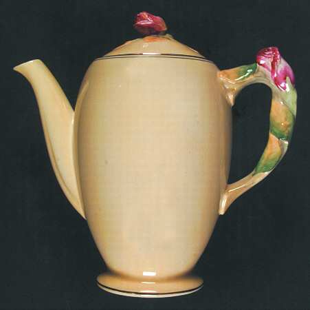 Rosebud Yellow (Yellow Background) Coffee Pot & Lid