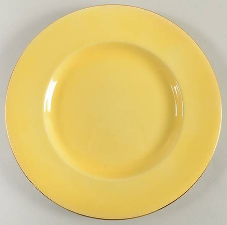 Rosebud Yellow (Yellow Background) Dinner Plate
