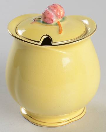 Rosebud Yellow (Yellow Background) Jam/Jelly & Lid